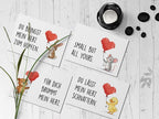 Printable Postkarten A4 - 4 süße Tierkarten mit Luftballon | Sofort Download - AC Designs