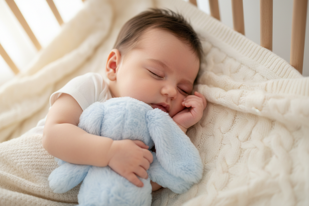 Personalisierter Plüsch Hase mit Namen & Geburtsdatum – Kuscheltier zur Geburt