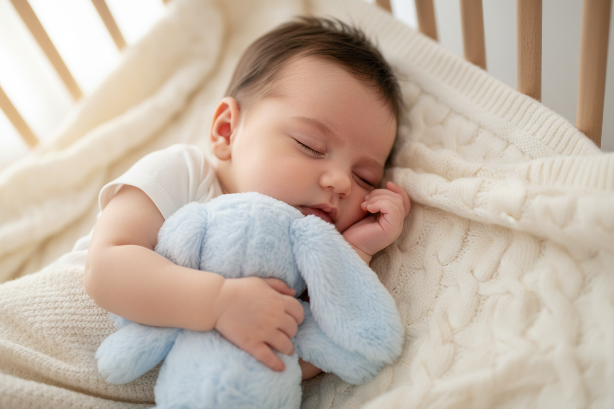 Personalisierter Plüsch Hase mit Namen & Geburtsdatum – Kuscheltier zur Geburt