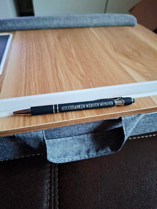 Eleganter Metall-Kugelschreiber in Schwarz mit personalisierter Lasergravur