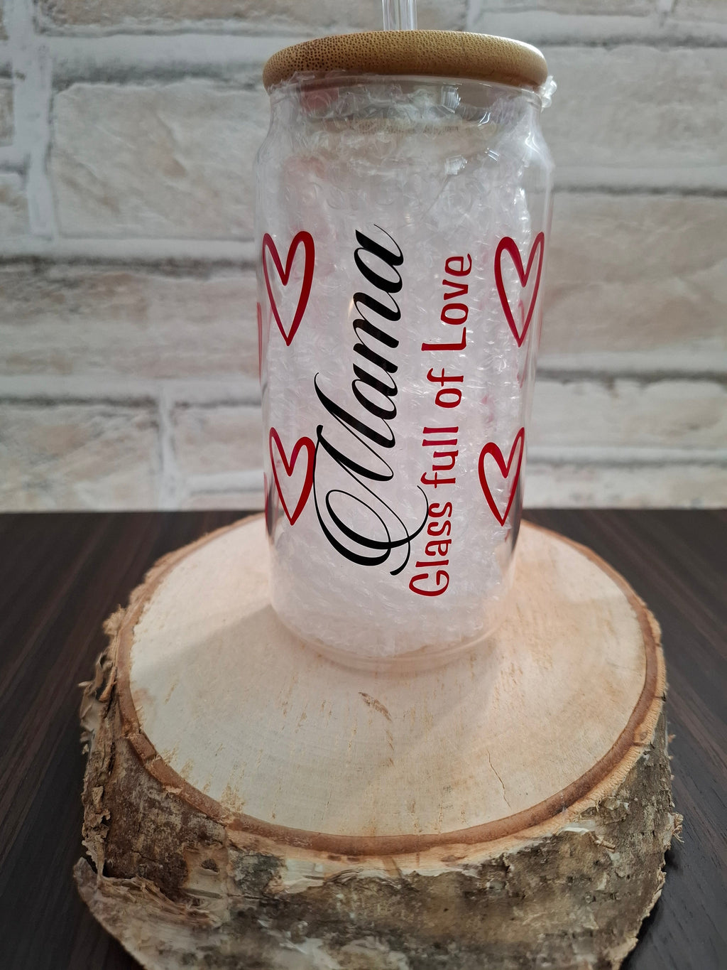 Mama Glas mit Bambusdeckel – Dein stylisches Glas voller Liebe & Nachhaltigkeit - AC Designs