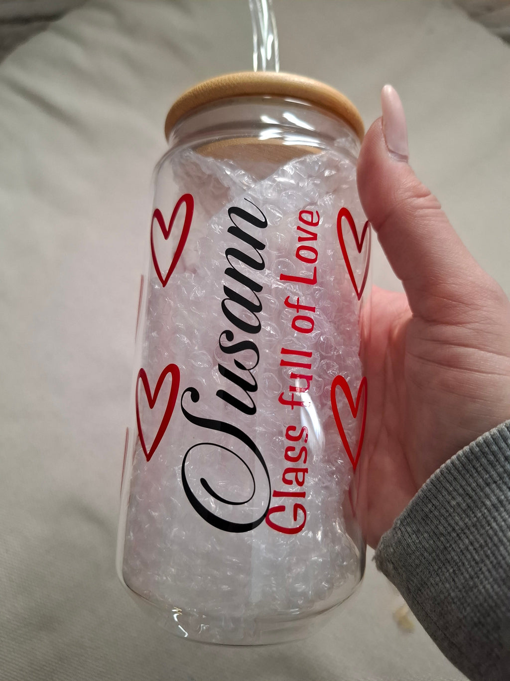 Mama Glas mit Bambusdeckel – Dein stylisches Glas voller Liebe & Nachhaltigkeit - AC Designs