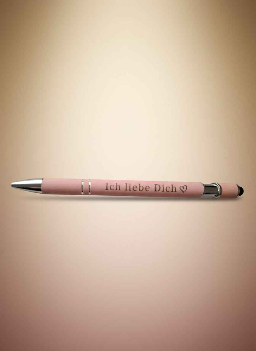 Eleganter Metall-Kugelschreiber in Rosa mit personalisierter Lasergravur