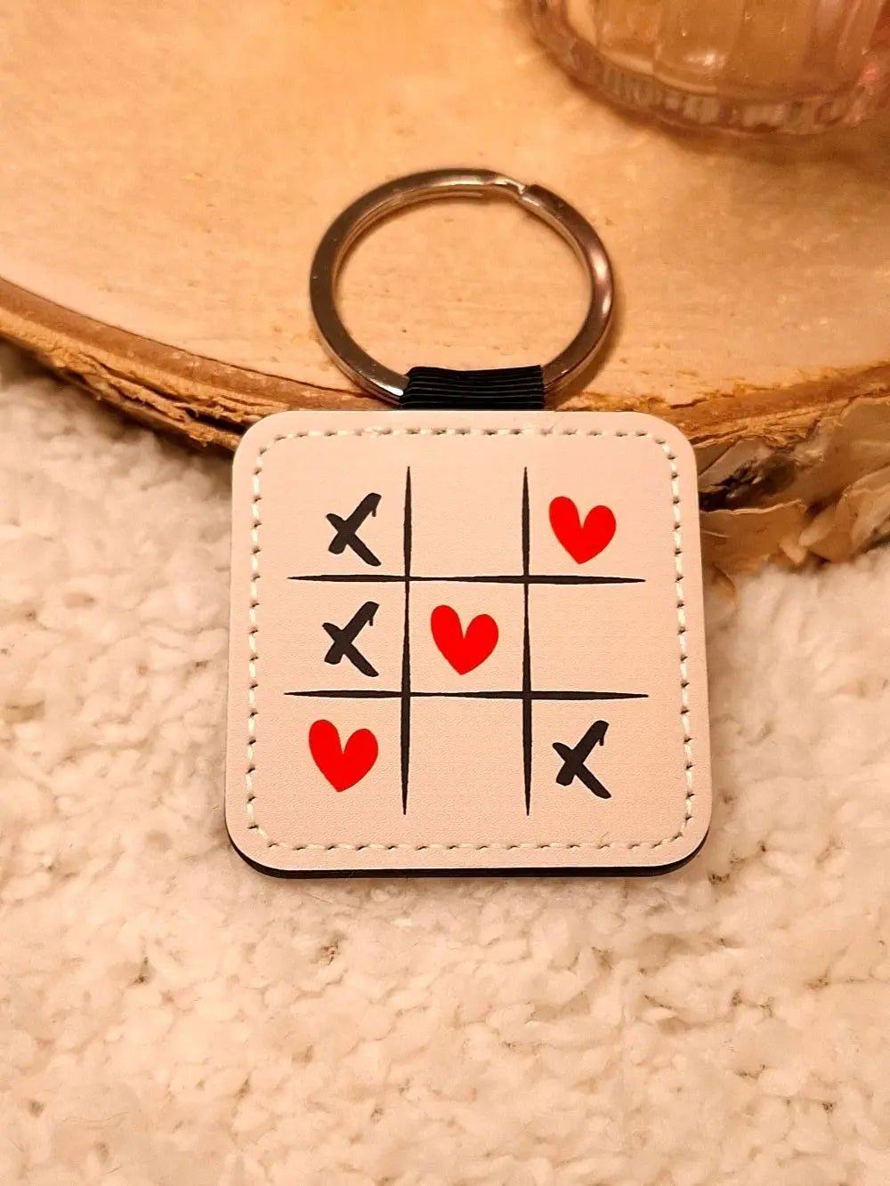 Schlüsselanhänger - TIC TAC TOE beige - AC Designs