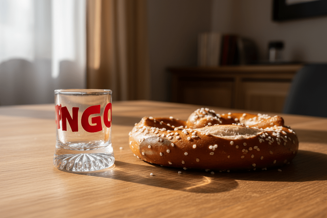 Schnapsglas zum Umhängen 2 ml - Glas mit Henkel, personalisiert mit Namen - Ideal für Kohlfahrt & Party - AC Designs