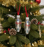Set aus 2 befüllbaren Weihnachtsanhängern – personalisierbar, klar mit Schneeflocken, 8 cm, mit Drehverschluss – für Geldgeschenke, Botschaften & Süßes - AC Designs