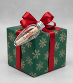 Set aus 2 befüllbaren Weihnachtsanhängern – personalisierbar, klar mit Schneeflocken, 8 cm, mit Drehverschluss – für Geldgeschenke, Botschaften & Süßes - AC Designs