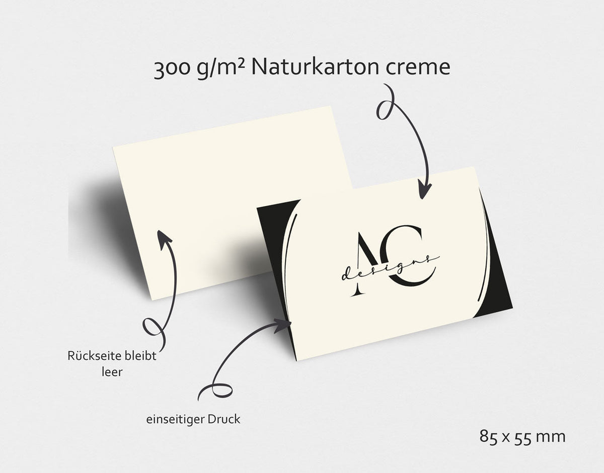 Visitenkarten einseitig drucken mit eigener Datei - AC Designs